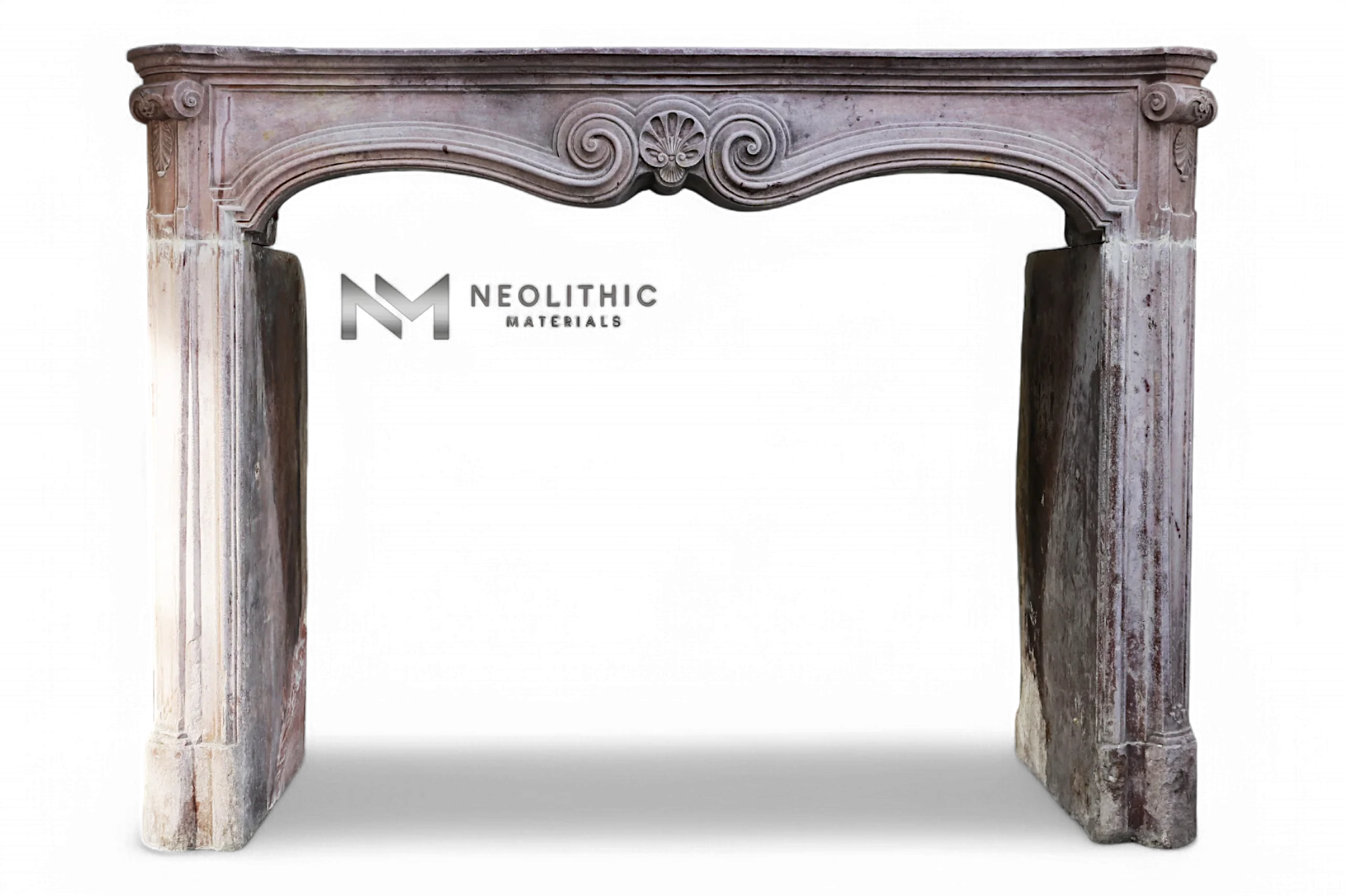 Antique Limestone de Vosges Fireplace Mantel Louis XV Style - Image 1